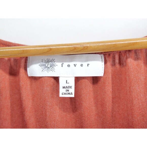 Fever Women's Blouse Rayon‎ Large On-Off Shoulder Top Embroidered Eyelet Trim - Picture 4 of 8